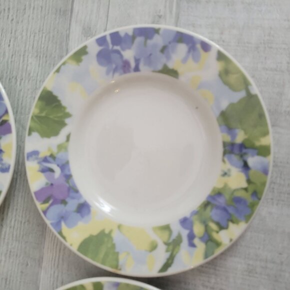 Set Of 4 Gibson Everyday Hydrangea Salad Plates 6" Floral Design Ceramic Dishwar - Picture 2 of 5